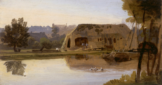 On the Kennet, Reading, 1807 (oil on card)