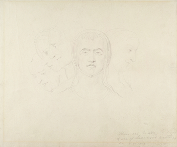 Five Visionary Heads of Women, c.1820 (graphite on paper)