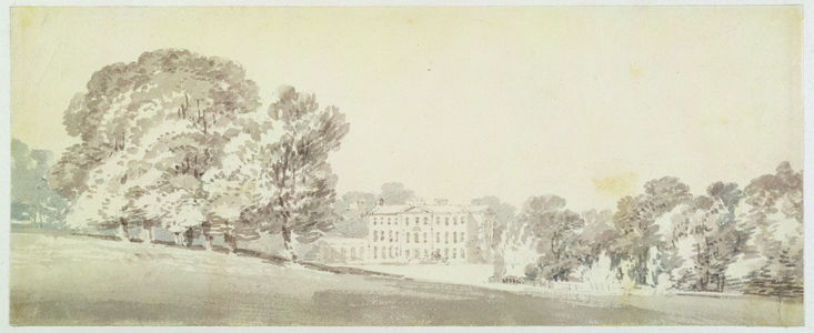 A three storied Georgian house in a park, c.1795 (wash over graphite on paper)