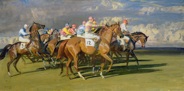 Start at Newmarket: Study No. 4 (oil on panel)