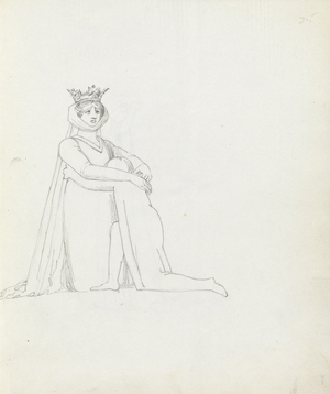 Drawing of Mrs Siddons as Constance, 1783 (pen, ink & wash on paper)