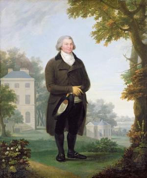 Gentleman in the Grounds of his House, c.1800-10 (oil on canvas)