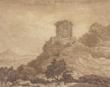 Landscape with a ruined temple, c.1756 (graphite and wash on paper)
