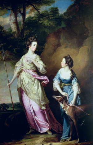 The Hon. Lady Stanhope and the Countess of Effingham as Diana and her Companion, 1765 (oil on canvas)