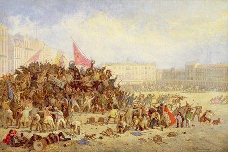 The Fight for the Platform, 1865 (oil on canvas)