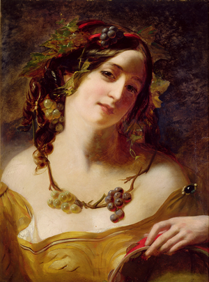 A Bacchante (oil on millboard)