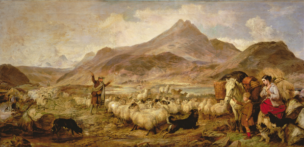 Drovers in Glen Sligichan, Isle of Skye, 1860 (oil on canvas)