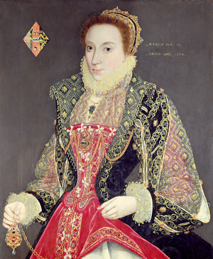 Mary Denton, nee Martyn, aged 15 in 1573 (oil on panel)