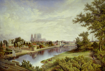 York from Scarborough Railway Bridge (oil on canvas)
