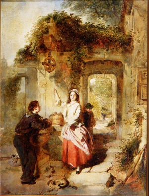 Courting at the Well, 1862 (oil on canvas)