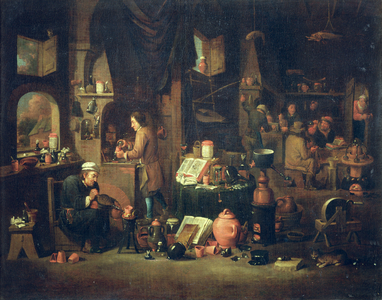 Doctor's Shop (oil on canvas)