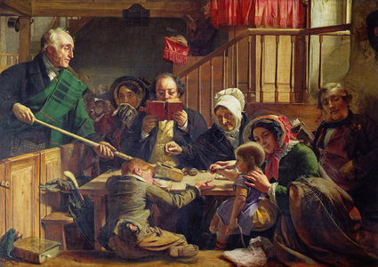 Collecting the Offering in a Scottish Kirk, 1855 (oil on canvas)