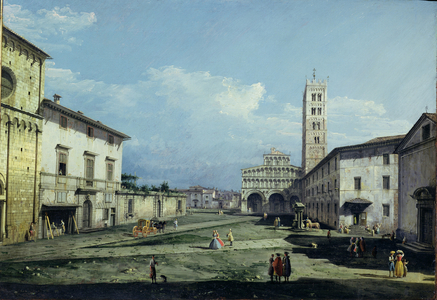 The Piazza San Martino and The Duomo, Lucca, c.1747 (oil on canvas)