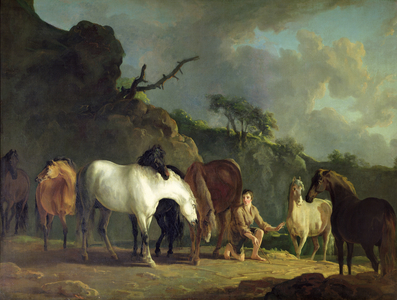 Gulliver reprimanded and silenced by his master when describing the horrors of war (oil on canvas)