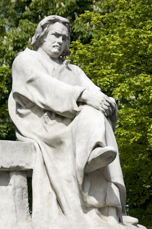 Statue of Honore of Balzac (1799-1850), French writer. Stone sculpture by Alexandre Falguiere (1831-1900). Photography, KIM Youngtae, Paris.