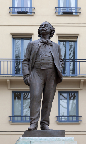Statue of Gustave Flaubert (1821-1880), French writer, sculpture by Leopold Bernstamm (1859-1939). Photography, KIM Youngtae, Rouen, Seine Maritime, Haute Normandie.