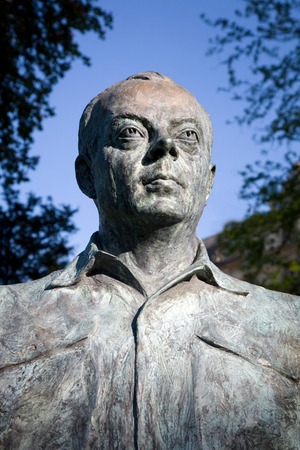 Bust of Antoine de Saint-Exupery, 1989, by Madeleine Tezenas de Montcel, Paris, France (photo)