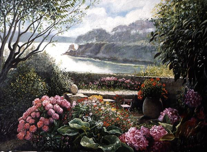 Rhododendrons (oil on canvas)