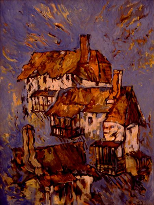 The Red Roofs (oil on canvas)