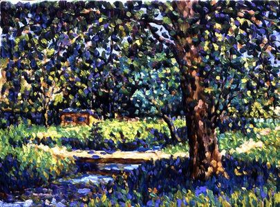 River at Bieurs (oil on canvas)