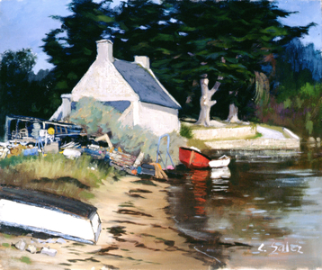 The House of Adele, Morbihan (oil on canvas)