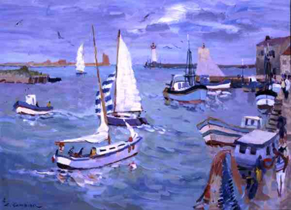 Harbour View (oil on canvas)