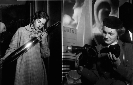 Oct. 18, 1953 - Pictured on the right is a noise absorber and on the left a muffler for a 250 ccm machine.