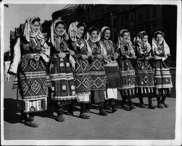 Sep. 09, 1953 - The National Dancers From Yugoslavia... To Perform At Sadler's Wells. Keystone Photo Shows: - Some of the Yugoslav National Dancers - seen in their native dress in London in readiness for the opening at Sadler's Well of their season.