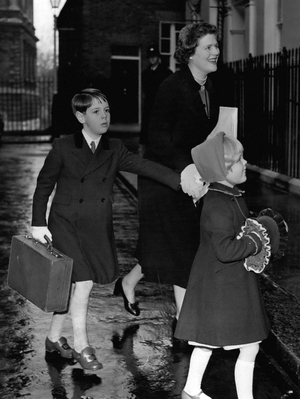 Nov. 30, 1954 - Sir Winston Churchill's Both Birthday. After the Prime Minister and Lady Churchill had entered no to Downing St. on return from Westminster Hall, after presentation of portrait of Sir Winston, and while members of their family were arriving to join them at luncheon. The crowd outside chanted repeatedly” We Want Winston”. Eventually Sir Winston appeared on the steps, the crowd surged forward, brushing police aside, and did not halt until only a few feet away from the Prime Minister. They cheered Madly as Sir Winston gave the” V” sign and repeatedly said,” Thank You”