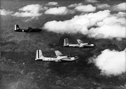 French Air Force in Dien Bien Phu Battle, 1954 (b/w photo)