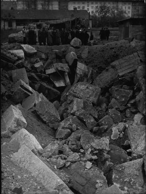 Oct. 25, 1953 - Bunker of the German” Bundesbahn” explodet in Munich! Seven injured! Many thousands of small detonators which had been lodget in a bunker of the German” Bundesbahn”, explodet this afternoon and destroyed the bunker completely. Seven were injured, most of them are women and children