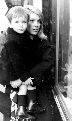 Portrait of Catherine deneuve with her son Christian Vadim in 1965