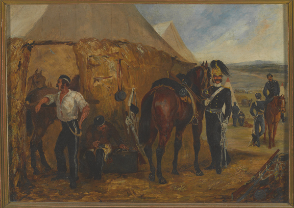 Image of The 6th Dragoon Guards at Chobham Camp, 14 June - 25 August 1853 (oil on paper), Alken, Samuel Henry (Henry Jnr) (1810 - 94) © National Army Museum / Bridgeman Images