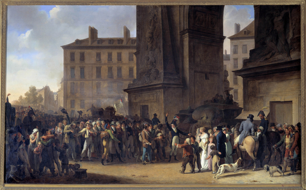 Image of the conscripts of 1807 passing in front of the Porte Saint Denis in Paris Painting by Louis Leopold Boilly (1761 - 1845), 1807 Sun. 0,84 x 1, 38m Paris. Carnavelt Museum, Boilly,Photo © Photo Josse / Bridgeman Images. 