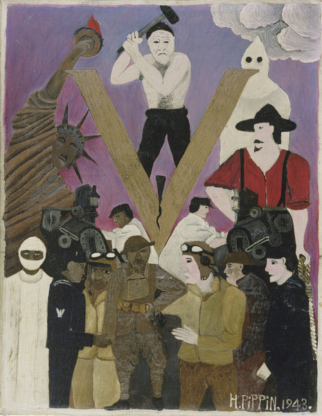Mr. Prejudice, 1943 (oil on canvas), Pippin, Horace (1888-1946) / American, Philadelphia Museum of Art, Pennsylvania, PA, USA, 46x35.9 cms, © Philadelphia Museum of Art / Gift of Dr & Mrs Matthew T. Moore, 1984 / Bridgeman Images