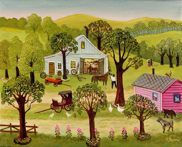 The Village Smithy, Rodko, Konstantin (1908-95) / Latvian, Private Collection, oil on canvas, (C20th), Private Collection, New York, USA, © Bridgeman Images 