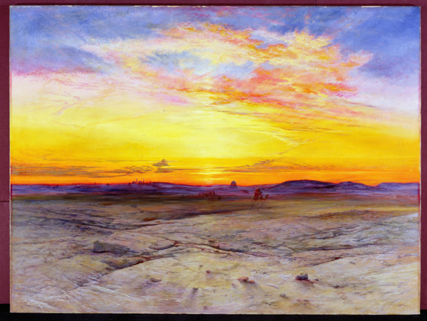 Image of The Tombs of the Sultans near Cairo, at Sunset, 1865 (oil on canvas), Walton, Elijah (1833-80) / English, Fitzwilliam Museum, University of Cambridge, UK, 137.2x183.2 cms, © Fitzwilliam Museum / Bridgeman Images