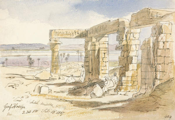 Image of Garf Hoseyn, 2.30pm, 15th February 1867 (ink and w/c on paper), Lear, Edward (1812-88) / English, Yale Center for British Art, New Haven, USA, 24.1x34.9 cms, © Gift of Donald Gallup / Bridgeman Images