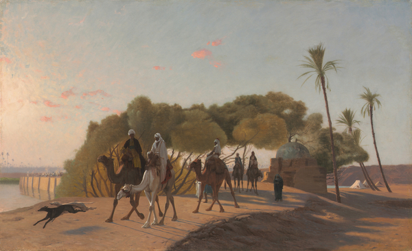 Image of Leaving the Oasis, 1880s (oil on wood panel), Gerome, Jean Leon (1824-1904) / French, Cleveland Museum of Art, OH, USA, 67.31x98.43 (framed) 50x81.2 (unframed) cms, © Gift of Mr. and Mrs. Noah L. Butkin / Bridgeman Images