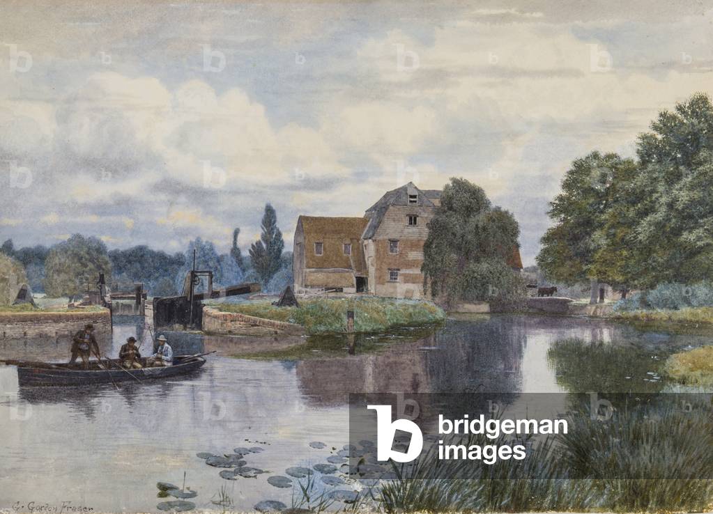 Hemingford Mill, On the Ouse, Huntingdonshire (w/c & gouache on paper)