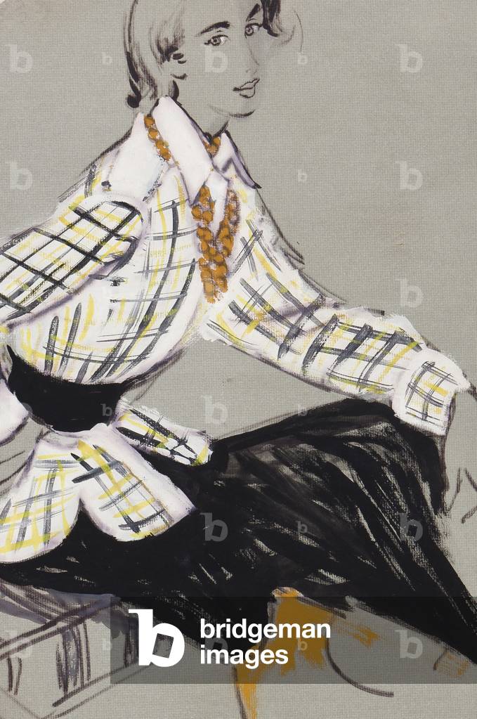 The Checked Suit, No.1., c.1955 (gouache, ink & fibre-tip pen on paper)