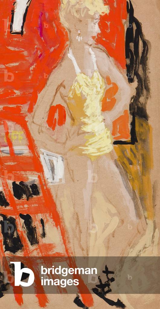 The Yellow Bathing Costume, c.1955 (w/c & gouache on tan paper)