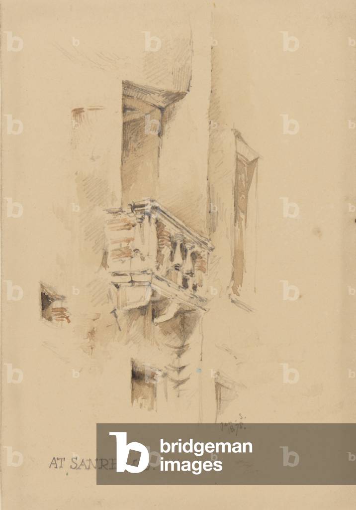 At San Remo, 3rd January 1878 (pencil & w/c on paper)