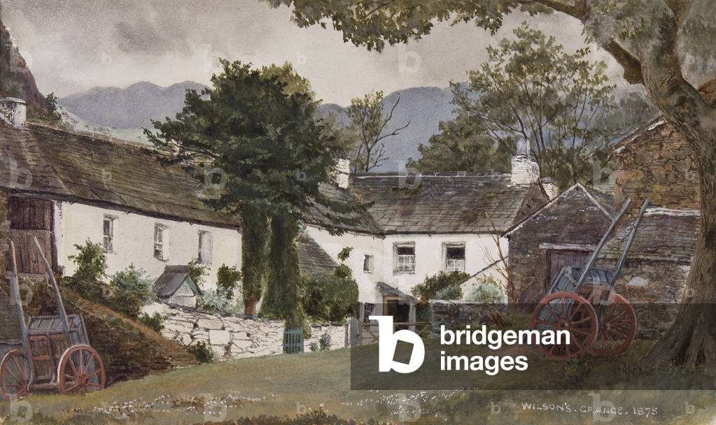 Grange over Sands: Wilsons Farm, Lindale, 1875 (gouache on paper)