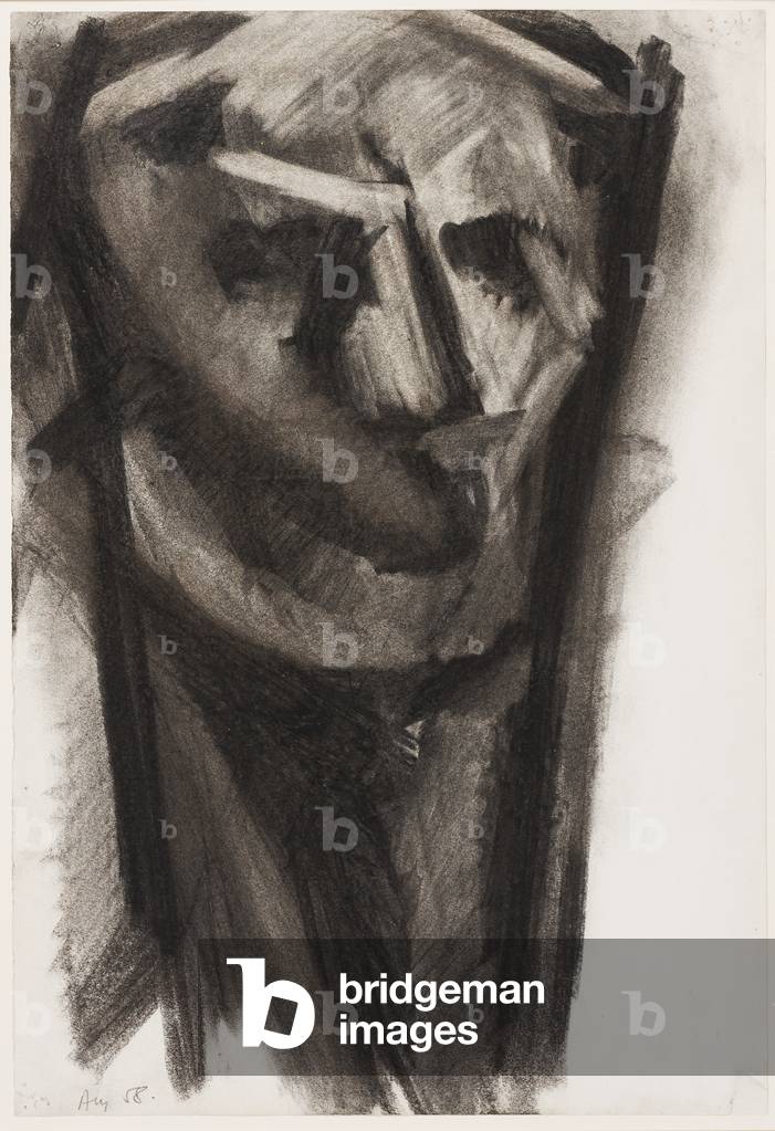 Head, 1958 (charcoal on paper)