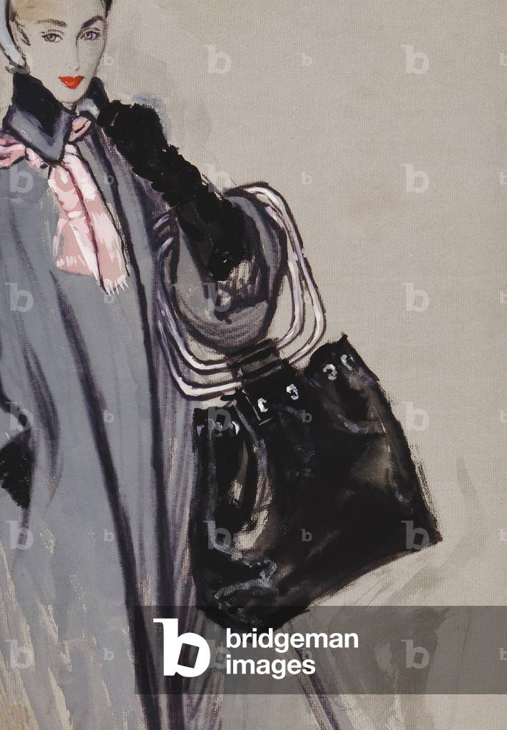 The Handbag, c.1955 (w/c & gouache with fibre-tip pen on grey paper)