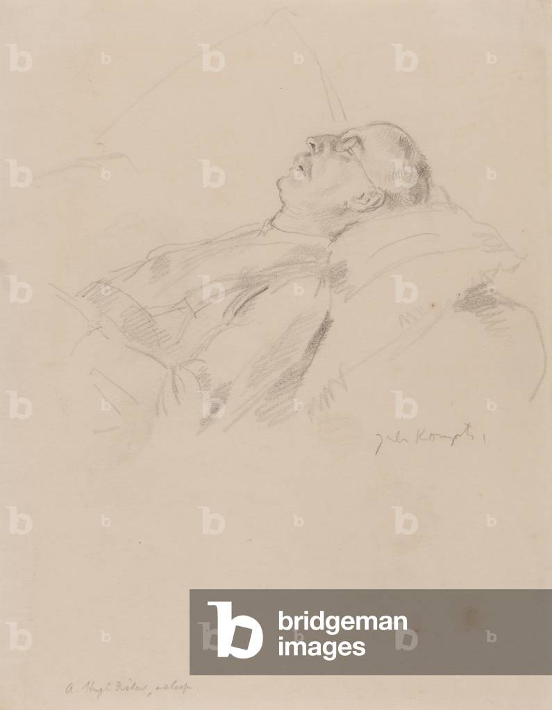 A. Hugh Fisher, asleep (pencil on paper)