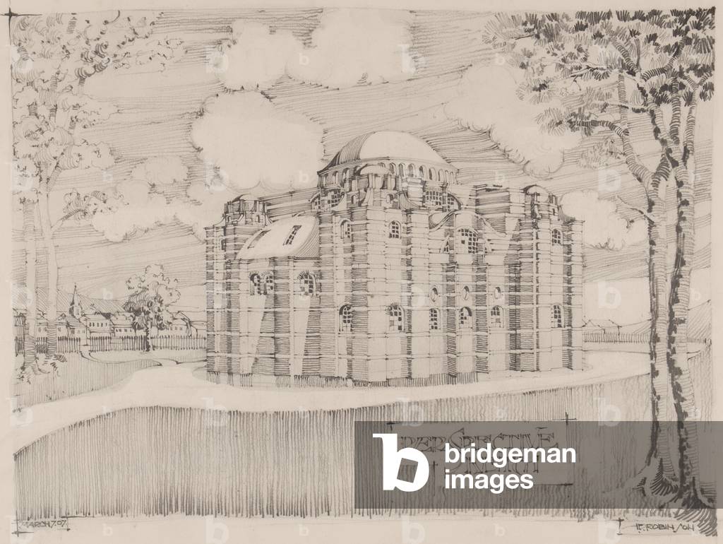 Perspective Sketch, 7th March 1907 (pencil on paper)