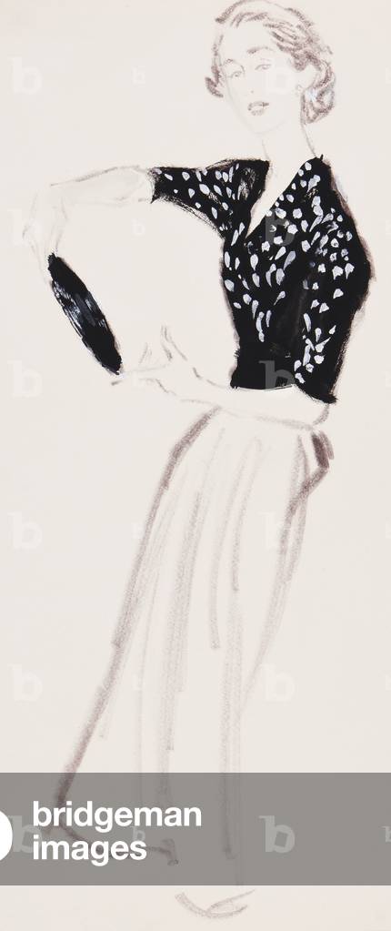 The Black and White Top, c.1955 (w/c & gouache with fibre-tip pen on paper)