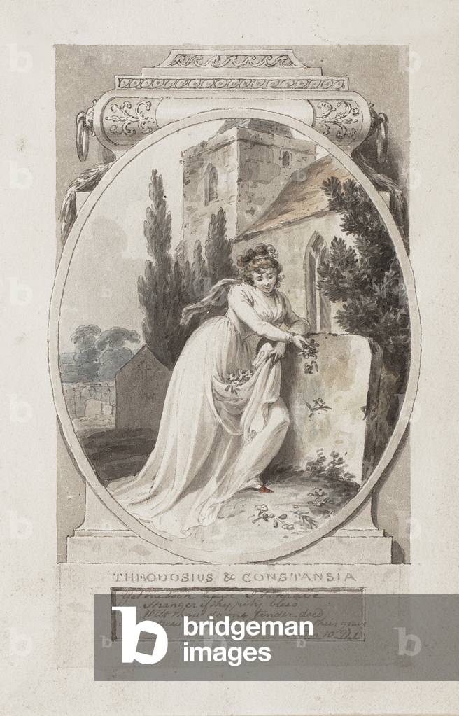 Theodosius and Constansia, illustration to Charles Cooke's 1800 edition of 'Constantia and Theodosius' by John Langhorne, c.1800 (w/c on paper) 